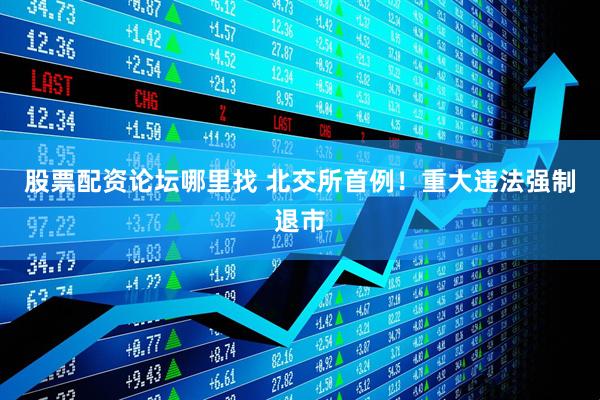 股票配资论坛哪里找 北交所首例!重大违法强制退市